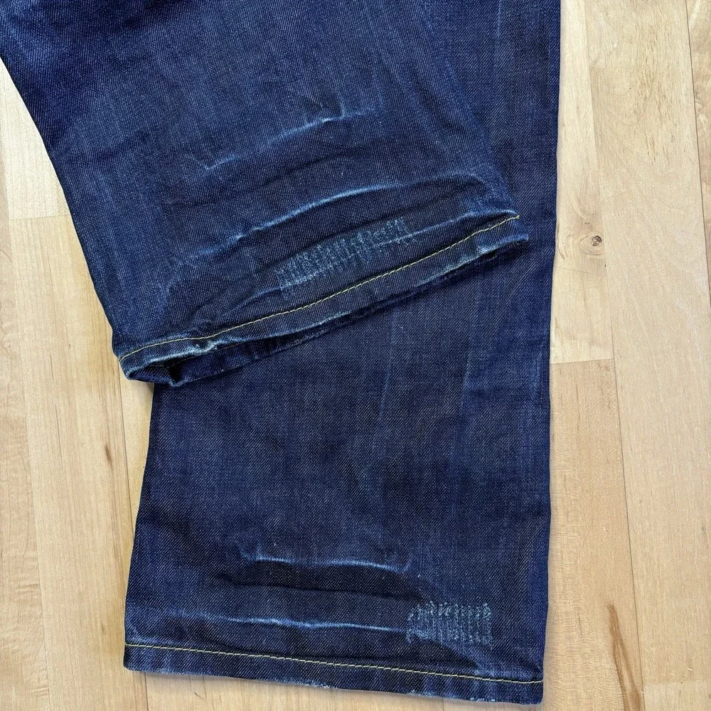 John B Stetson Jeans Mens 35x32 1014 Rocker Bootleg Cowby Western Blue‎ Denim